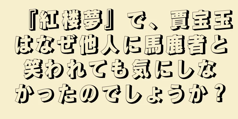 『紅楼夢』で、賈宝玉はなぜ他人に馬鹿者と笑われても気にしなかったのでしょうか？