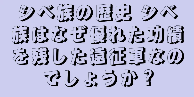 シベ族の歴史 シベ族はなぜ優れた功績を残した遠征軍なのでしょうか？