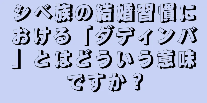 シベ族の結婚習慣における「ダディンバ」とはどういう意味ですか？