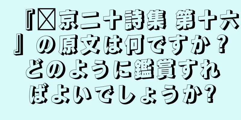 『汴京二十詩集 第十六』の原文は何ですか？どのように鑑賞すればよいでしょうか?
