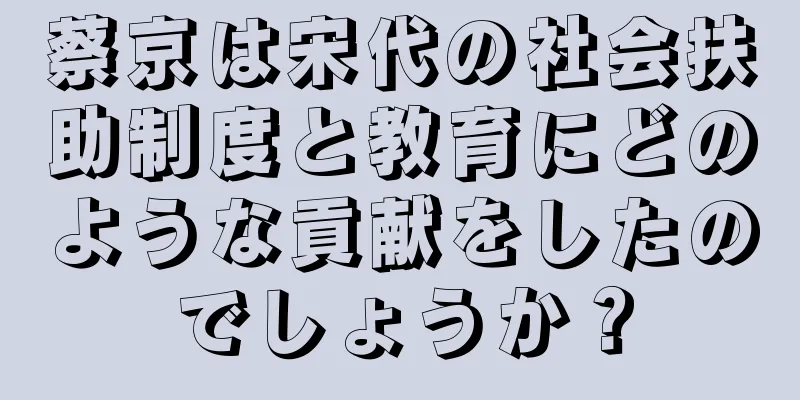 蔡京は宋代の社会扶助制度と教育にどのような貢献をしたのでしょうか？