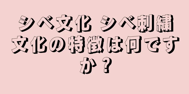 シベ文化 シベ刺繍文化の特徴は何ですか？