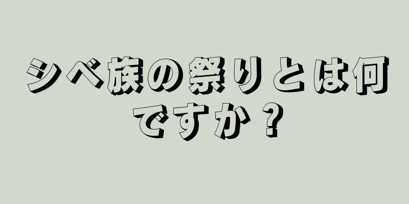 シベ族の祭りとは何ですか？