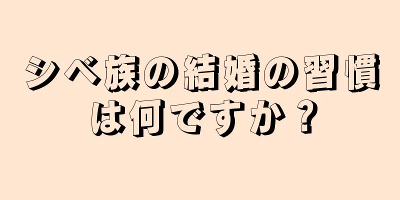 シベ族の結婚の習慣は何ですか？