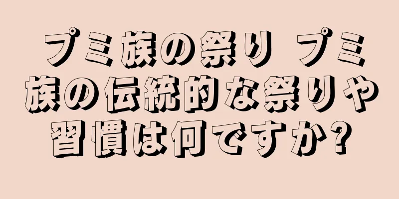 プミ族の祭り プミ族の伝統的な祭りや習慣は何ですか?