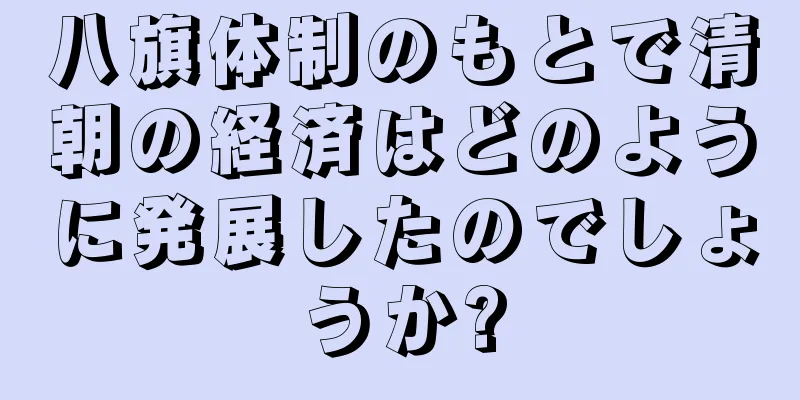 八旗体制のもとで清朝の経済はどのように発展したのでしょうか?