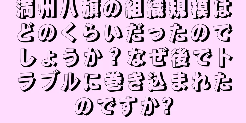 満州八旗の組織規模はどのくらいだったのでしょうか？なぜ後でトラブルに巻き込まれたのですか?