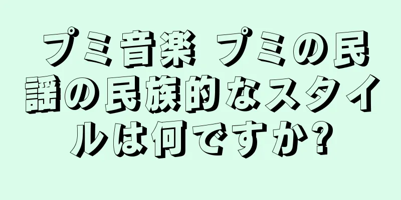 プミ音楽 プミの民謡の民族的なスタイルは何ですか?