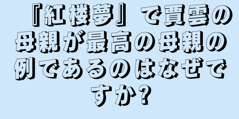 『紅楼夢』で賈雲の母親が最高の母親の例であるのはなぜですか?