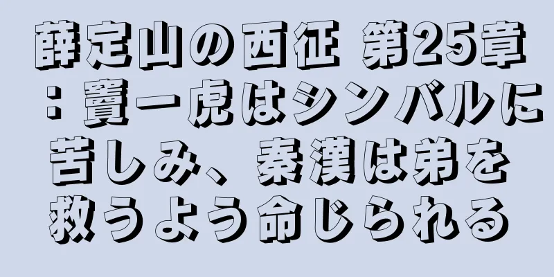 薛定山の西征 第25章：竇一虎はシンバルに苦しみ、秦漢は弟を救うよう命じられる