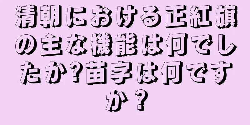 清朝における正紅旗の主な機能は何でしたか?苗字は何ですか？