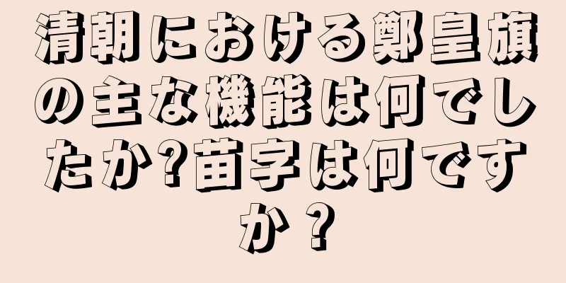 清朝における鄭皇旗の主な機能は何でしたか?苗字は何ですか？