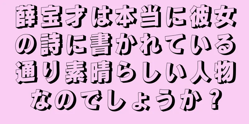 薛宝才は本当に彼女の詩に書かれている通り素晴らしい人物なのでしょうか？