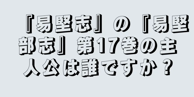 『易堅志』の『易堅部志』第17巻の主人公は誰ですか？
