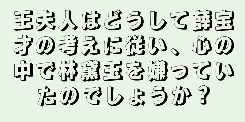 王夫人はどうして薛宝才の考えに従い、心の中で林黛玉を嫌っていたのでしょうか？