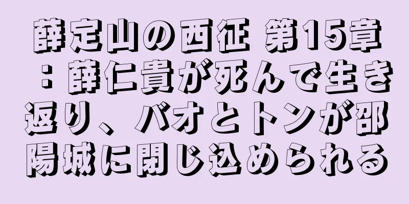 薛定山の西征 第15章：薛仁貴が死んで生き返り、バオとトンが邵陽城に閉じ込められる