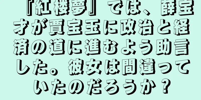 『紅楼夢』では、薛宝才が賈宝玉に政治と経済の道に進むよう助言した。彼女は間違っていたのだろうか？