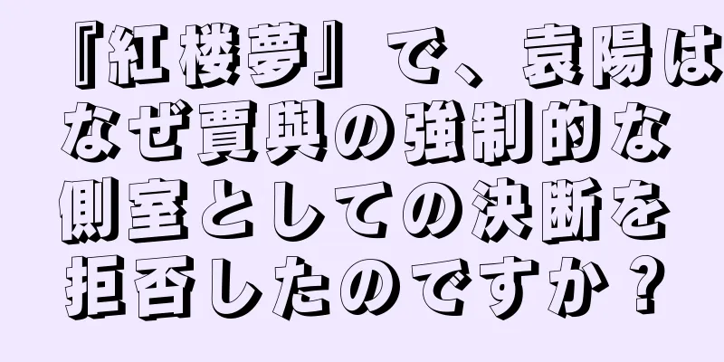 『紅楼夢』で、袁陽はなぜ賈與の強制的な側室としての決断を拒否したのですか？