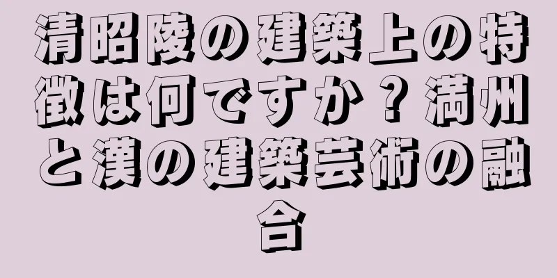 清昭陵の建築上の特徴は何ですか？満州と漢の建築芸術の融合