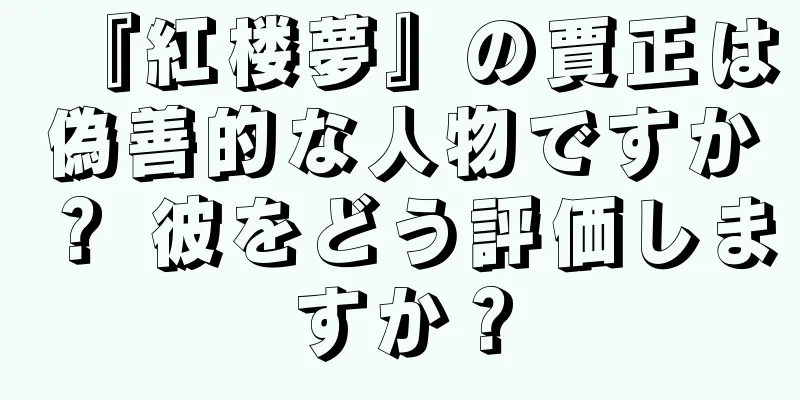 『紅楼夢』の賈正は偽善的な人物ですか？ 彼をどう評価しますか？