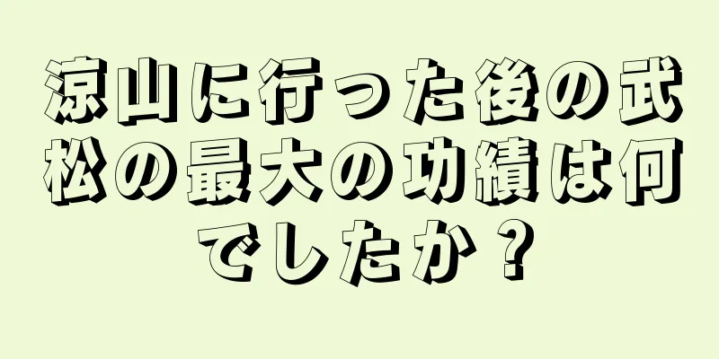 涼山に行った後の武松の最大の功績は何でしたか？