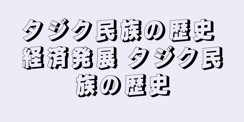 タジク民族の歴史 経済発展 タジク民族の歴史