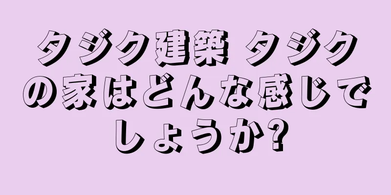 タジク建築 タジクの家はどんな感じでしょうか?