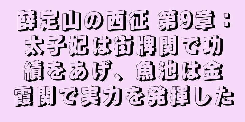 薛定山の西征 第9章：太子妃は街牌関で功績をあげ、魚池は金霞関で実力を発揮した