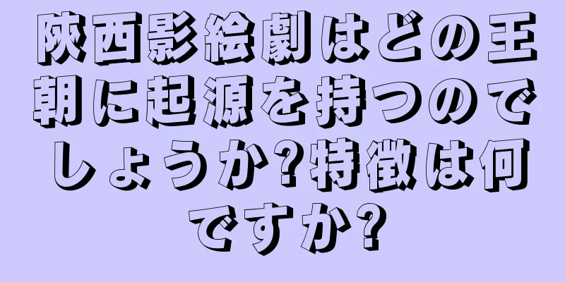 陝西影絵劇はどの王朝に起源を持つのでしょうか?特徴は何ですか?