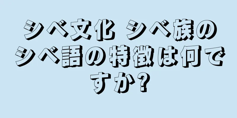 シベ文化 シベ族のシベ語の特徴は何ですか?