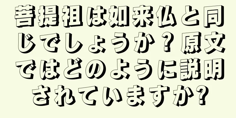 菩提祖は如来仏と同じでしょうか？原文ではどのように説明されていますか?