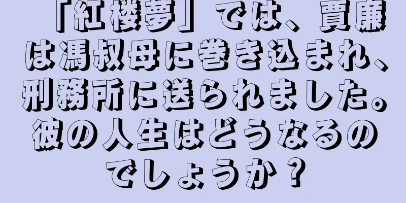「紅楼夢」では、賈廉は馮叔母に巻き込まれ、刑務所に送られました。彼の人生はどうなるのでしょうか？