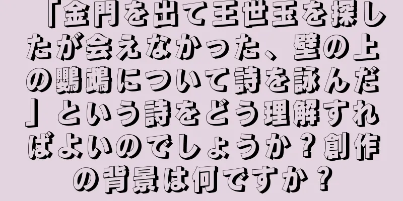 「金門を出て王世玉を探したが会えなかった、壁の上の鸚鵡について詩を詠んだ」という詩をどう理解すればよいのでしょうか？創作の背景は何ですか？