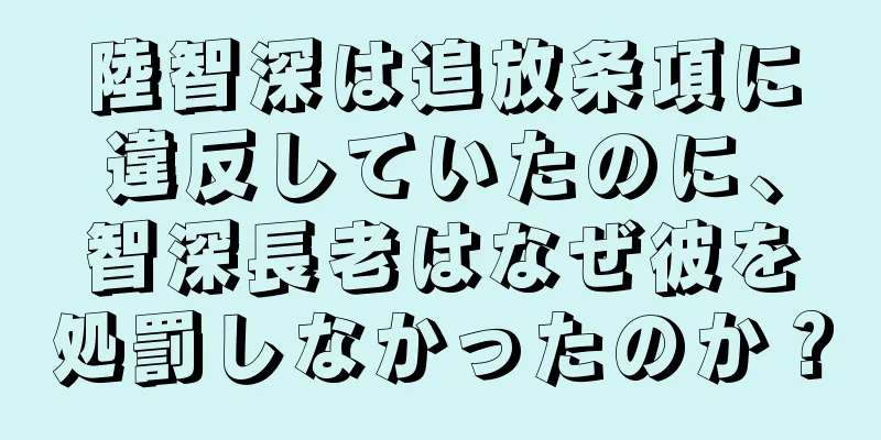 陸智深は追放条項に違反していたのに、智深長老はなぜ彼を処罰しなかったのか？