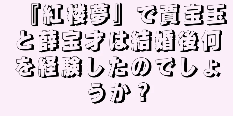 『紅楼夢』で賈宝玉と薛宝才は結婚後何を経験したのでしょうか？