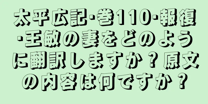 太平広記·巻110·報復·王敏の妻をどのように翻訳しますか？原文の内容は何ですか？