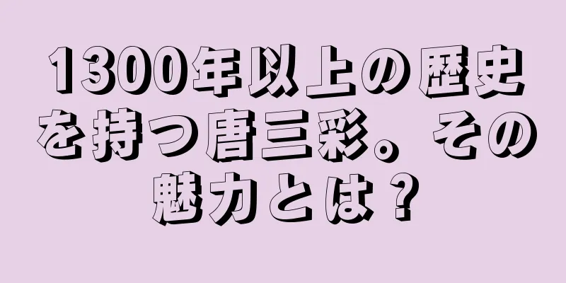 1300年以上の歴史を持つ唐三彩。その魅力とは？