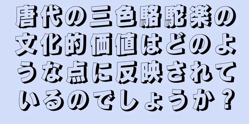 唐代の三色駱駝楽の文化的価値はどのような点に反映されているのでしょうか？