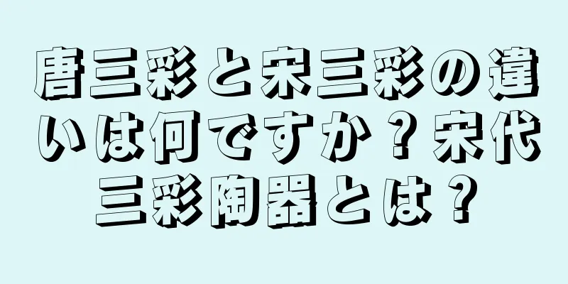 唐三彩と宋三彩の違いは何ですか？宋代三彩陶器とは？