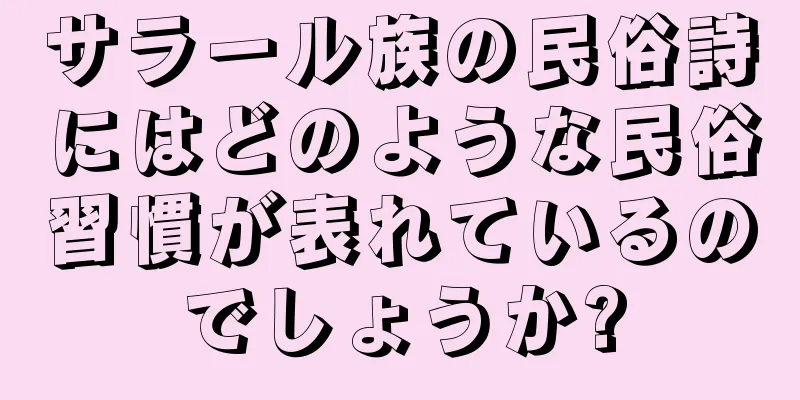 サラール族の民俗詩にはどのような民俗習慣が表れているのでしょうか?