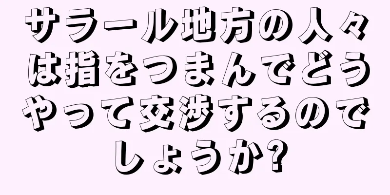 サラール地方の人々は指をつまんでどうやって交渉するのでしょうか?