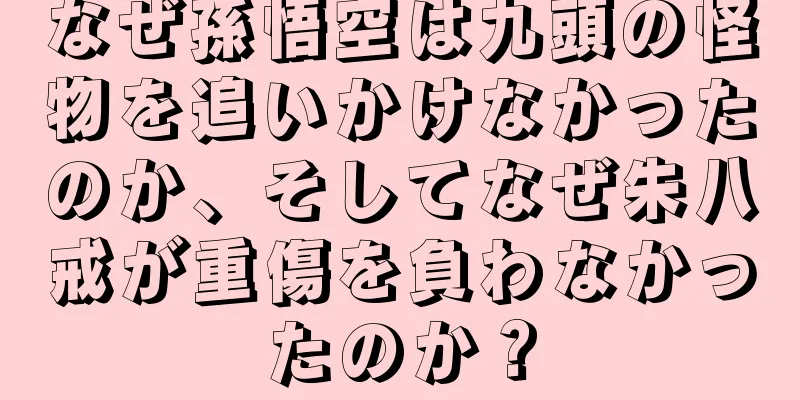 なぜ孫悟空は九頭の怪物を追いかけなかったのか、そしてなぜ朱八戒が重傷を負わなかったのか？