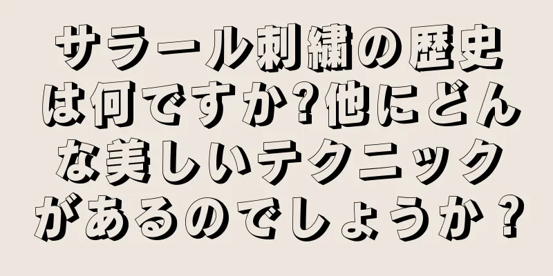 サラール刺繍の歴史は何ですか?他にどんな美しいテクニックがあるのでしょうか？