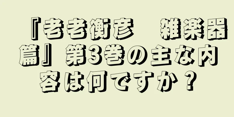 『老老衡彦　雑楽器篇』第3巻の主な内容は何ですか？