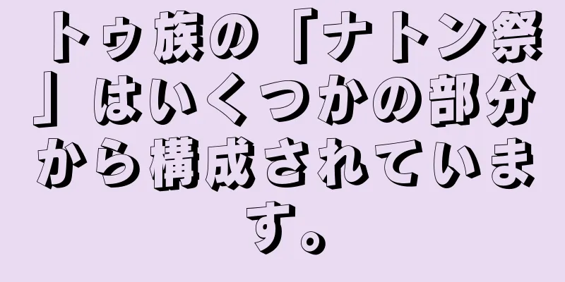 トゥ族の「ナトン祭」はいくつかの部分から構成されています。