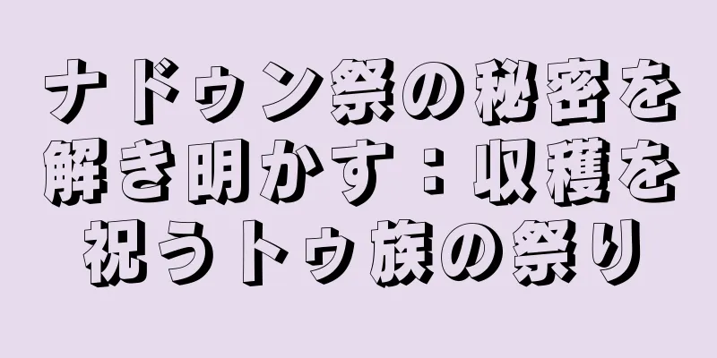 ナドゥン祭の秘密を解き明かす：収穫を祝うトゥ族の祭り