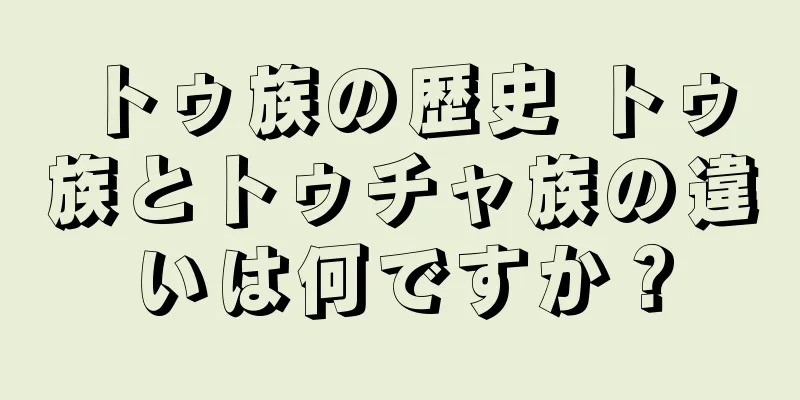 トゥ族の歴史 トゥ族とトゥチャ族の違いは何ですか？