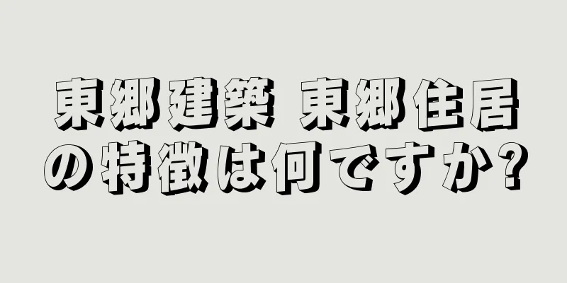 東郷建築 東郷住居の特徴は何ですか?