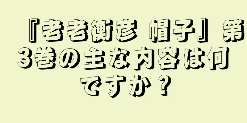 『老老衡彦 帽子』第3巻の主な内容は何ですか？