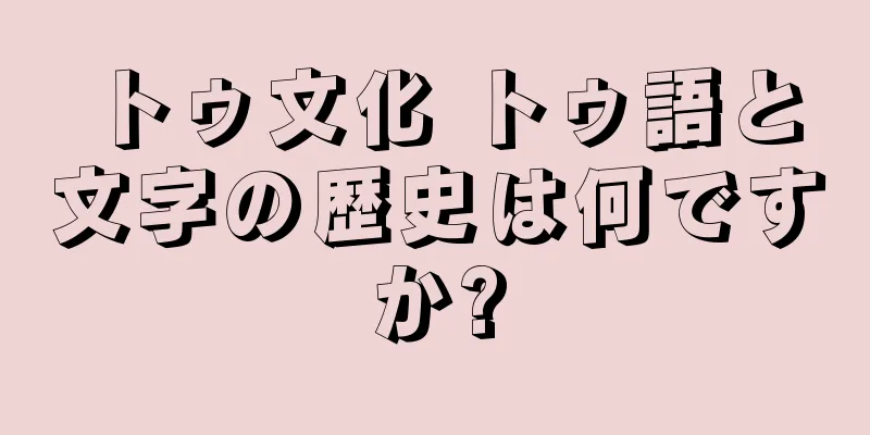 トゥ文化 トゥ語と文字の歴史は何ですか?